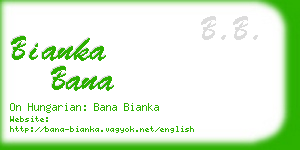 bianka bana business card